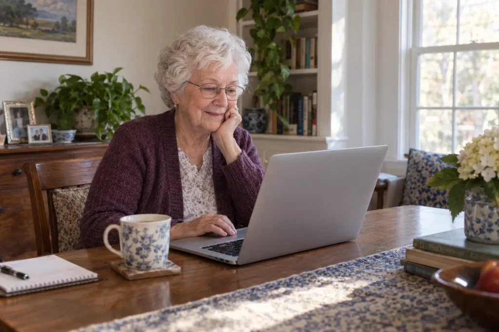 Margaret using her MacBook after a persistent browser hijacker was removed