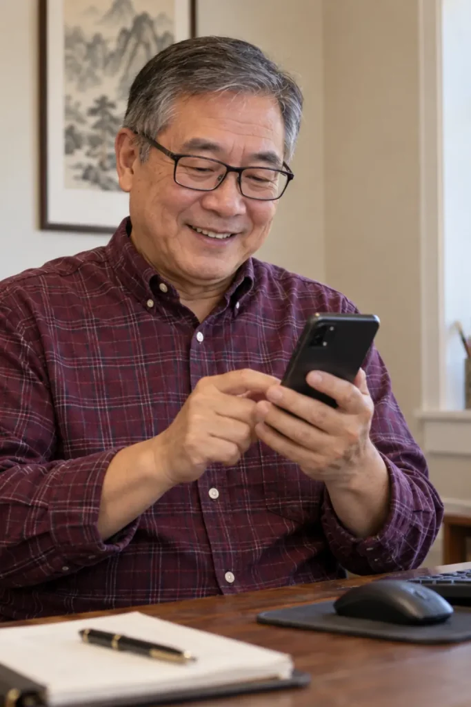 Raymond checking Comcast email on his Android phone after third-party email access was restored